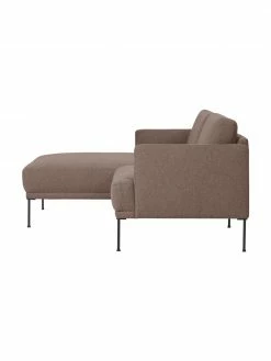 Westwing Collection Petit canapé d'angle brun avec pieds en métal Fluente, larg. 198 x prof. 152 cm, méridienne à gauche -furniture Soldes Petit canape dangle brun avec pieds en metal Fluente 5