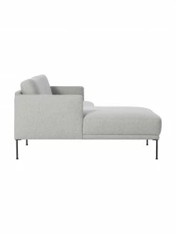 Westwing Collection Petit canapé d'angle gris clair avec pieds en métal Fluente, larg. 198 x prof. 152 cm, méridienne à gauche -furniture Soldes Petit canape dangle gris clair avec pieds en metal Fluente 3