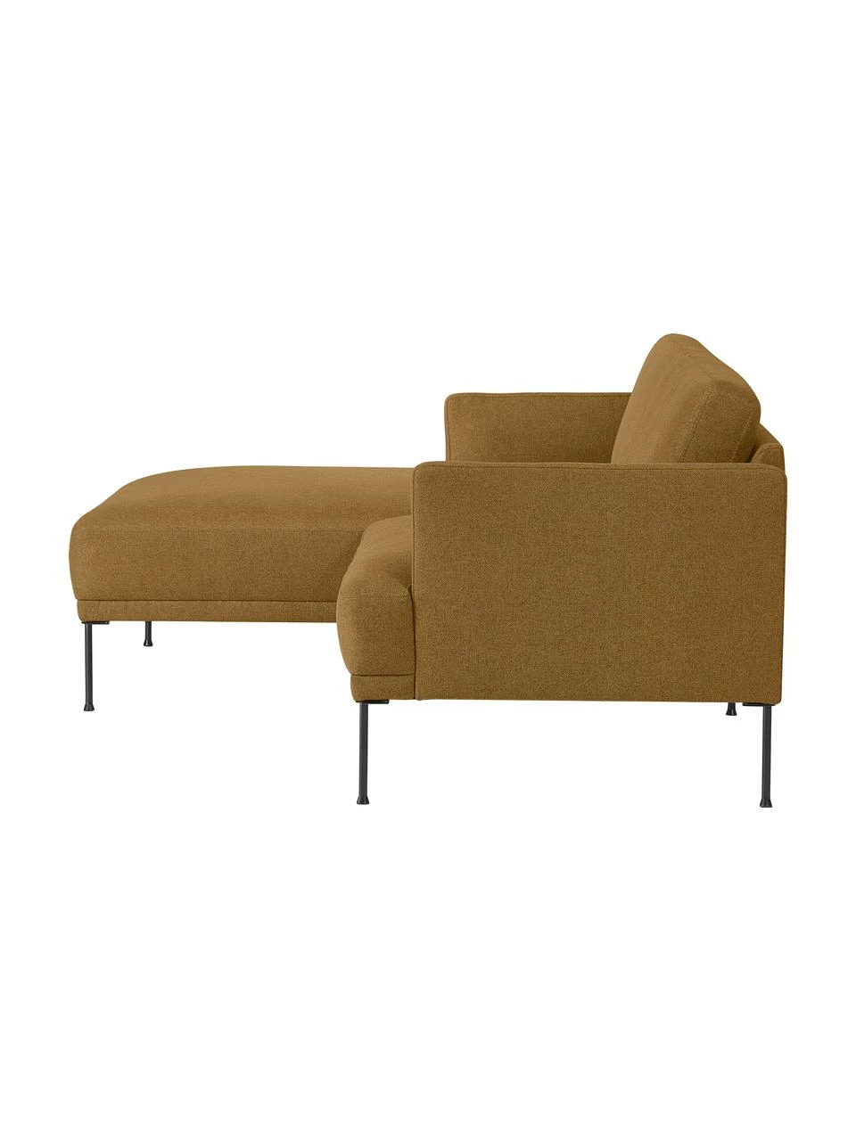 Westwing Collection Petit canapé d'angle jaune ocre avec pieds en métal Fluente, larg. 198 x prof. 152 cm, méridienne à gauche 4 Westwing Collection Petit canapé d'angle jaune ocre avec pieds en métal Fluente, larg. 198 x prof. 152 cm, méridienne à gauche – Image 4