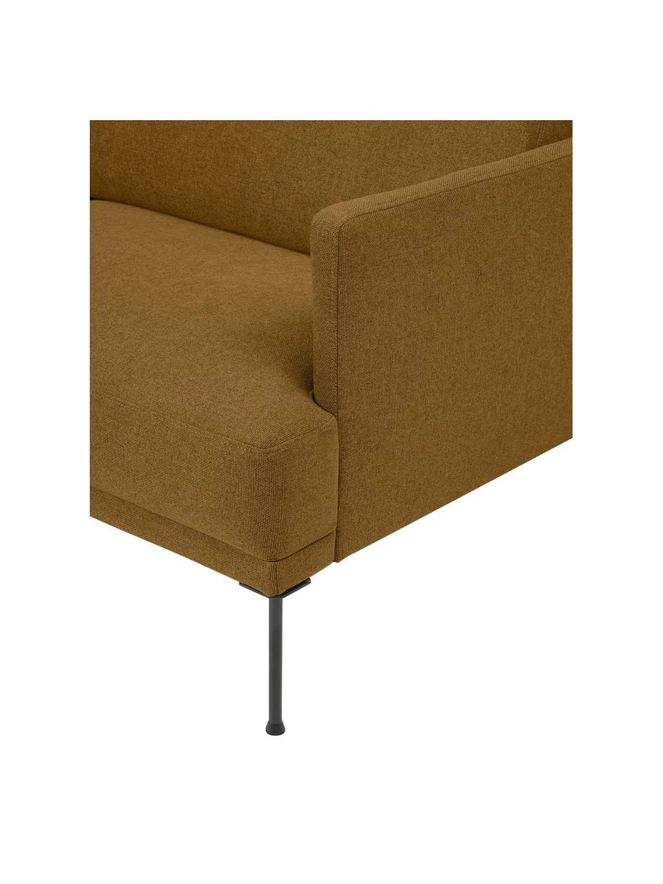 Westwing Collection Petit canapé d'angle jaune ocre avec pieds en métal Fluente, larg. 198 x prof. 152 cm, méridienne à gauche 6 Westwing Collection Petit canapé d'angle jaune ocre avec pieds en métal Fluente, larg. 198 x prof. 152 cm, méridienne à gauche – Image 6