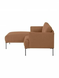 Westwing Collection Petit canapé d'angle nougat avec pieds en métal Fluente, larg. 198 x prof. 152 cm, méridienne à gauche -furniture Soldes Petit canape dangle nougat avec pieds en metal Fluente 3