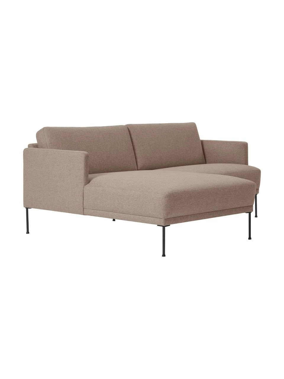 Westwing Collection Petit canapé d'angle taupe avec pieds en métal Fluente, larg. 198 x prof. 152 cm, méridienne à gauche 3 Westwing Collection Petit canapé d'angle taupe avec pieds en métal Fluente, larg. 198 x prof. 152 cm, méridienne à gauche – Image 3