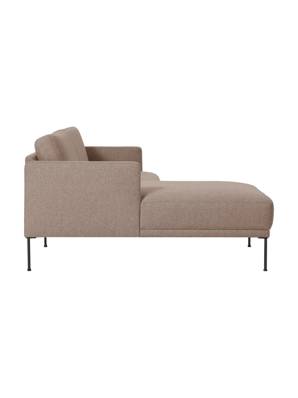 Westwing Collection Petit canapé d'angle taupe avec pieds en métal Fluente, larg. 198 x prof. 152 cm, méridienne à gauche 4 Westwing Collection Petit canapé d'angle taupe avec pieds en métal Fluente, larg. 198 x prof. 152 cm, méridienne à gauche – Image 4