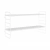 Bloomingville Petite &eacute;tag&egrave;re murale blanche en m&eacute;tal North, larg. 65 x haut. 35 cm