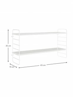 Bloomingville Petite étagère murale blanche en métal North, larg. 65 x haut. 35 cm 5 Bloomingville Petite étagère murale blanche en métal North, larg. 65 x haut. 35 cm -furniture Soldes Petite etagere murale blanche en metal North 2