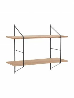 Petite étagère murale en bois et métal Belfast, larg. 76 x haut. 63 cm