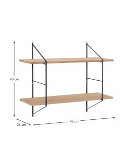 Petite étagère murale en bois et métal Belfast, larg. 76 x haut. 63 cm -furniture Soldes Petite etagere murale en bois et metal Belfast 3