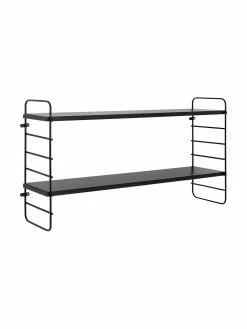 Bloomingville Petite étagère murale noire en métal North, larg. 65 x haut. 35 cm