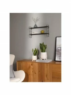 Bloomingville Petite étagère murale noire en métal North, larg. 65 x haut. 35 cm -furniture Soldes Petite etagere murale noire en metal North 5