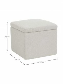 Westwing Collection Pouf avec rangement tissu bouclé blanc crème Winou, larg. 50 x haut. 48 cm 9 Westwing Collection Pouf avec rangement tissu bouclé blanc crème Winou, larg. 50 x haut. 48 cm -furniture Soldes Pouf avec rangement tissu boucle blanc creme Winou 3