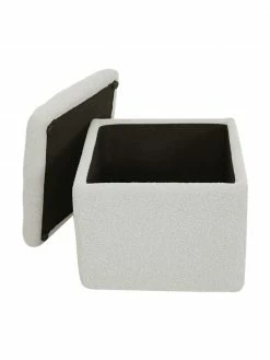 Westwing Collection Pouf avec rangement tissu bouclé blanc crème Winou, larg. 50 x haut. 48 cm 10 Westwing Collection Pouf avec rangement tissu bouclé blanc crème Winou, larg. 50 x haut. 48 cm -furniture Soldes Pouf avec rangement tissu boucle blanc creme Winou 4