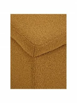 Westwing Collection Pouf avec rangement tissu bouclé jaune moutarde Winou, larg. 50 x haut. 48 cm -furniture Soldes Pouf avec rangement tissu boucle jaune moutarde Winou 4
