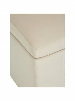 Westwing Collection Pouf avec rangement velours beige Winou, larg. 50 x haut. 48 cm -furniture Soldes Pouf avec rangement velours beige Winou 5