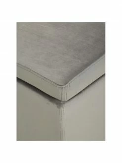 Westwing Collection Pouf avec rangement velours gris clair Winou, larg. 50 x haut. 48 cm -furniture Soldes Pouf avec rangement velours gris clair Winou 5