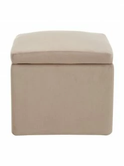 Westwing Collection Pouf avec rangement velours taupe Winou, larg. 50 x haut. 48 cm 9 Westwing Collection Pouf avec rangement velours taupe Winou, larg. 50 x haut. 48 cm -furniture Soldes Pouf avec rangement velours taupe Winou 3