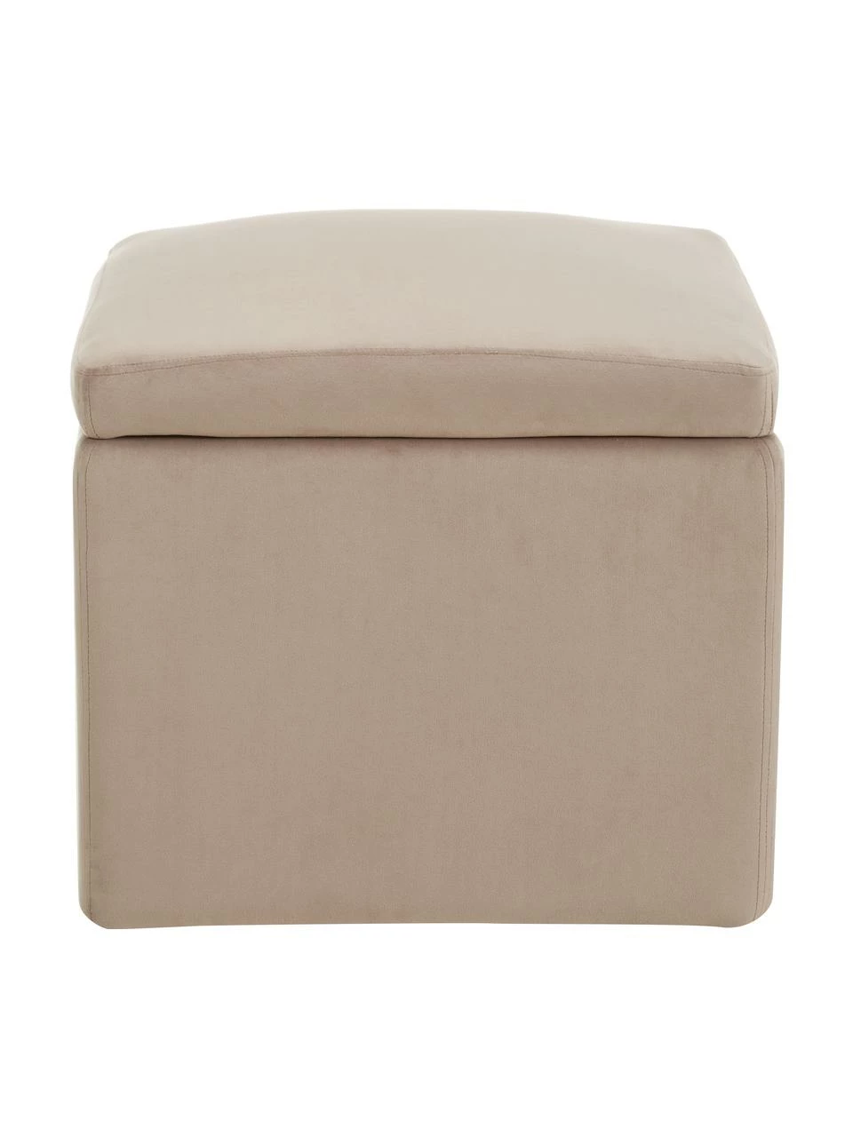 Westwing Collection Pouf avec rangement velours taupe Winou, larg. 50 x haut. 48 cm 4 Westwing Collection Pouf avec rangement velours taupe Winou, larg. 50 x haut. 48 cm – Image 4