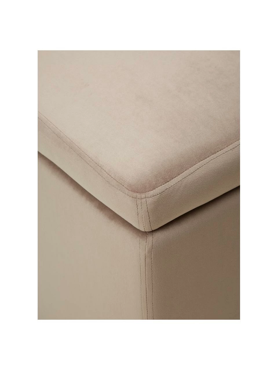 Westwing Collection Pouf avec rangement velours taupe Winou, larg. 50 x haut. 48 cm 5 Westwing Collection Pouf avec rangement velours taupe Winou, larg. 50 x haut. 48 cm – Image 5