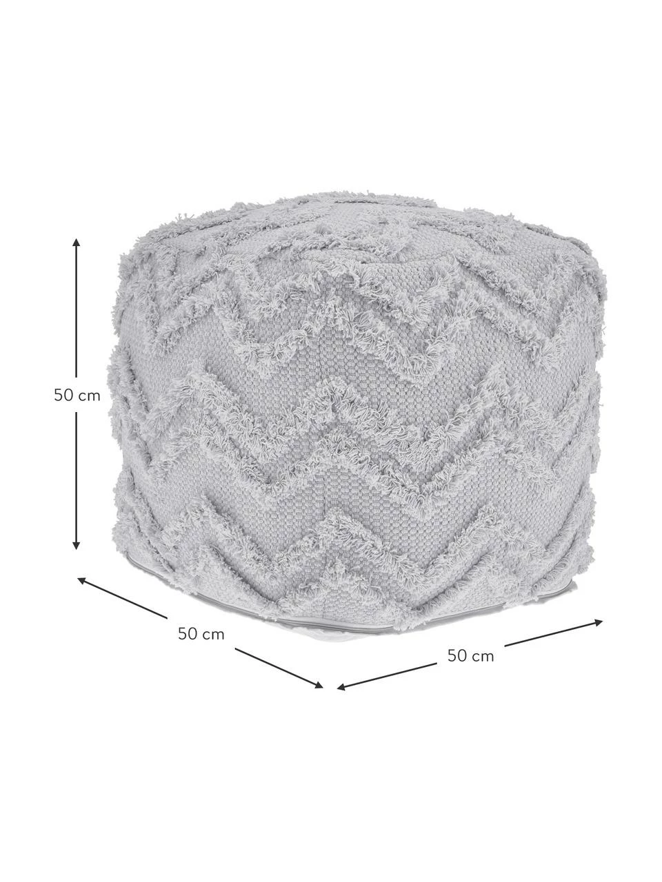Westwing Collection Pouf bohème gris tufté main Akesha, larg. 50 x haut. 50 cm 3 Westwing Collection Pouf bohème gris tufté main Akesha, larg. 50 x haut. 50 cm – Image 3