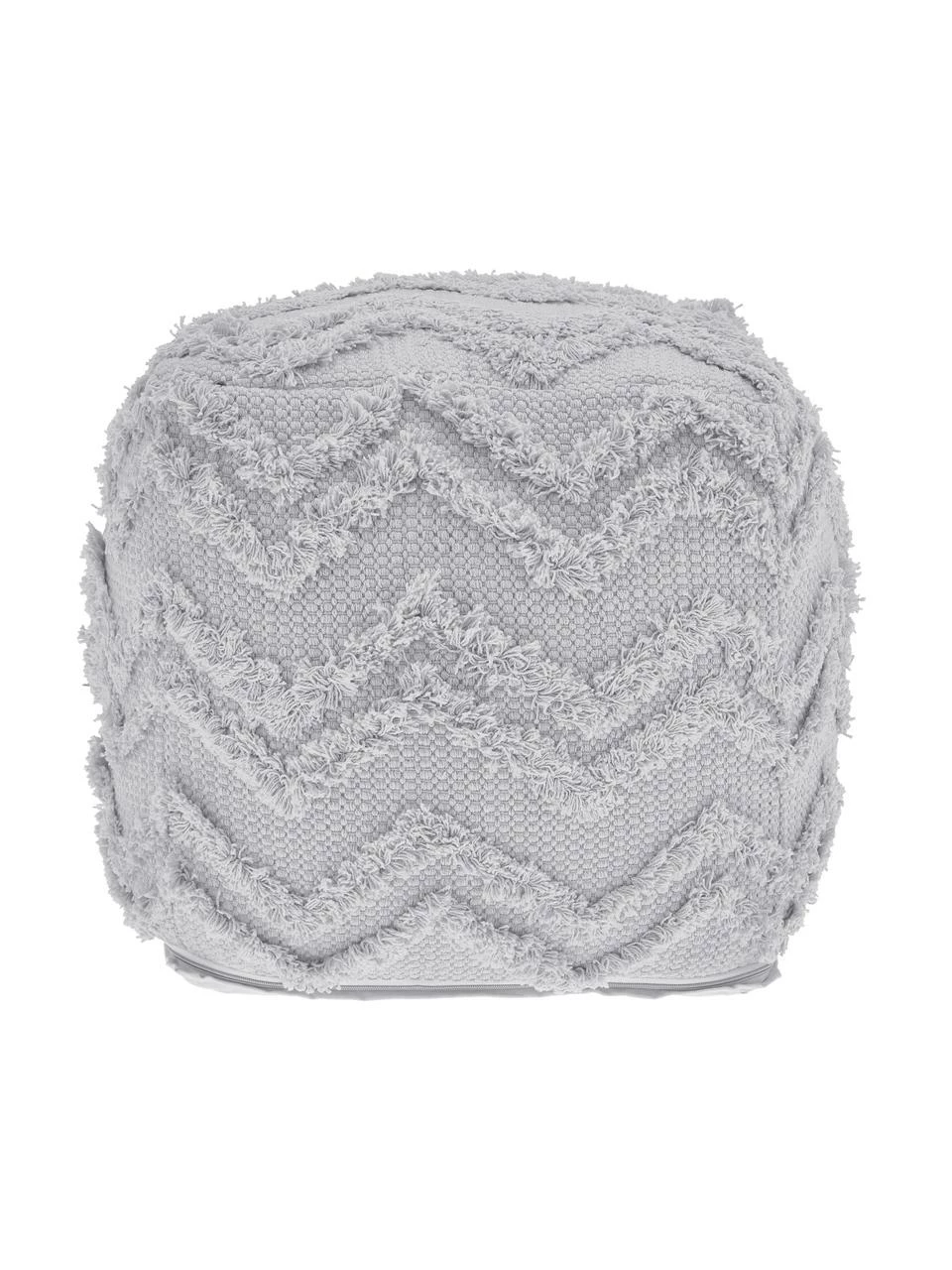 Westwing Collection Pouf bohème gris tufté main Akesha, larg. 50 x haut. 50 cm 4 Westwing Collection Pouf bohème gris tufté main Akesha, larg. 50 x haut. 50 cm – Image 4