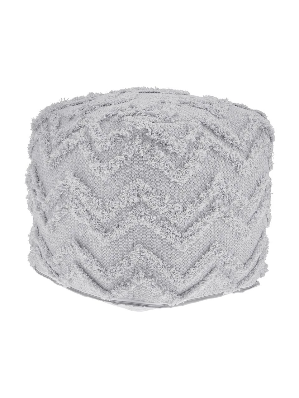 Westwing Collection Pouf bohème gris tufté main Akesha, larg. 50 x haut. 50 cm 1 Westwing Collection Pouf bohème gris tufté main Akesha, larg. 50 x haut. 50 cm