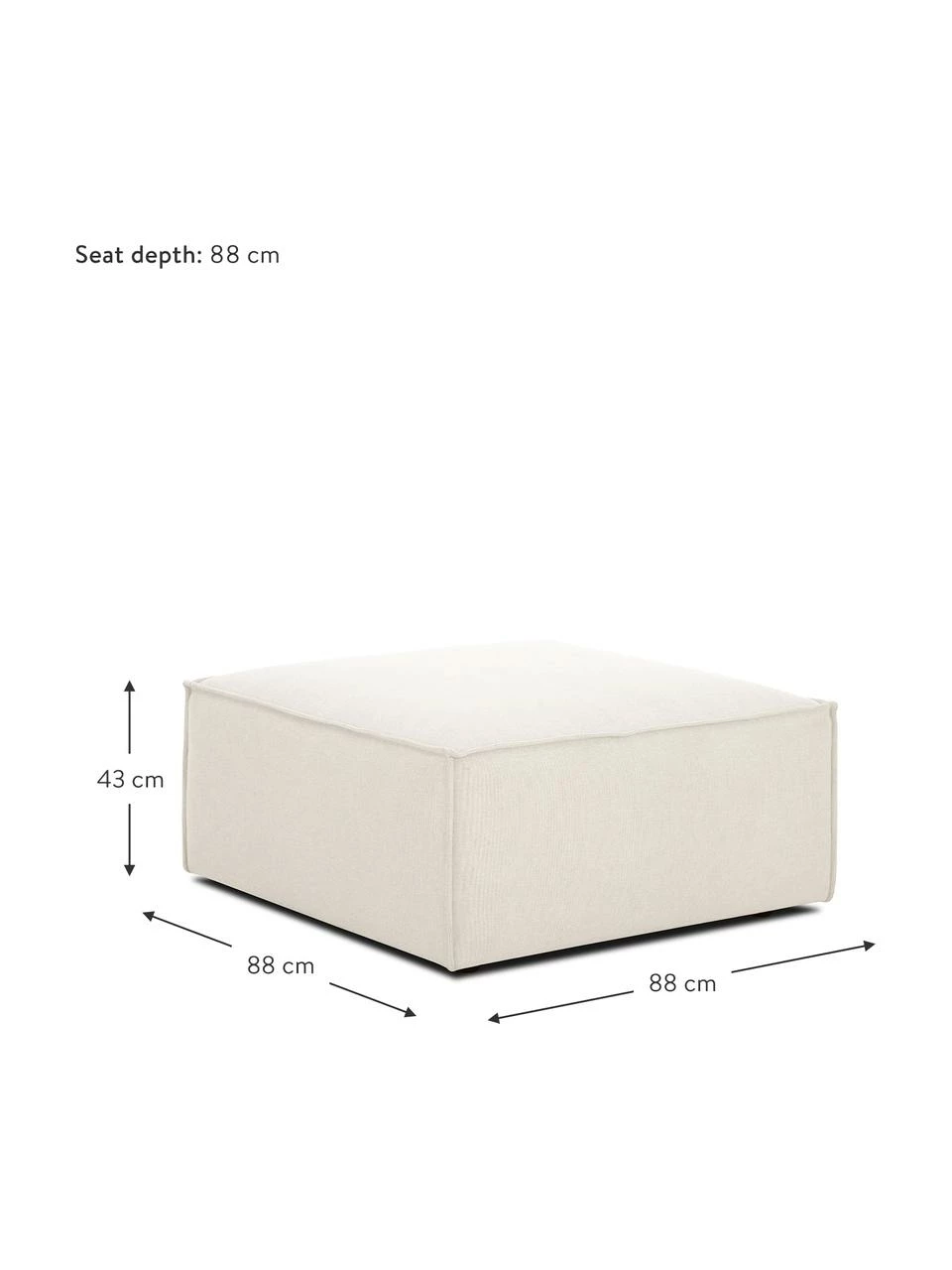 Westwing Collection Pouf canapé beige Lennon, larg. 88 x haut. 43 cm 4 Westwing Collection Pouf canapé beige Lennon, larg. 88 x haut. 43 cm – Image 4