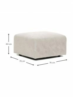 Westwing Collection Pouf canapé blanc crème Lena, larg. 76 x haut. 44 cm -furniture Soldes Pouf canape blanc creme Lena 3