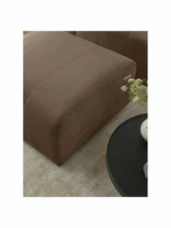 Westwing Collection Pouf canapé brun foncé Lena, larg. 76 x haut. 44 cm -furniture Soldes Pouf canape brun fonce Lena 2