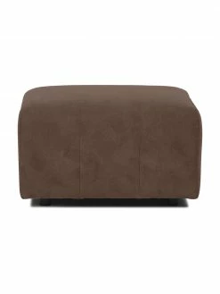 Westwing Collection Pouf canapé brun foncé Lena, larg. 76 x haut. 44 cm