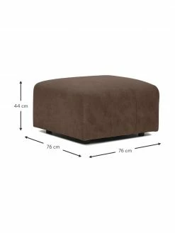 Westwing Collection Pouf canapé brun foncé Lena, larg. 76 x haut. 44 cm -furniture Soldes Pouf canape brun fonce Lena 3
