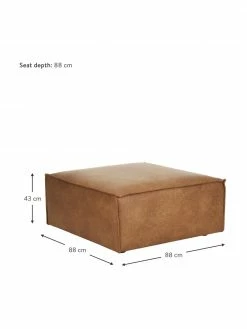 Westwing Collection Pouf canapé cuir recyclé Lennon, larg. 88 x haut. 43 cm -furniture Soldes Pouf canape cuir recycle Lennon 2