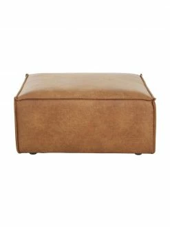 Westwing Collection Pouf canapé cuir recyclé Lennon, larg. 88 x haut. 43 cm -furniture Soldes Pouf canape cuir recycle Lennon 3