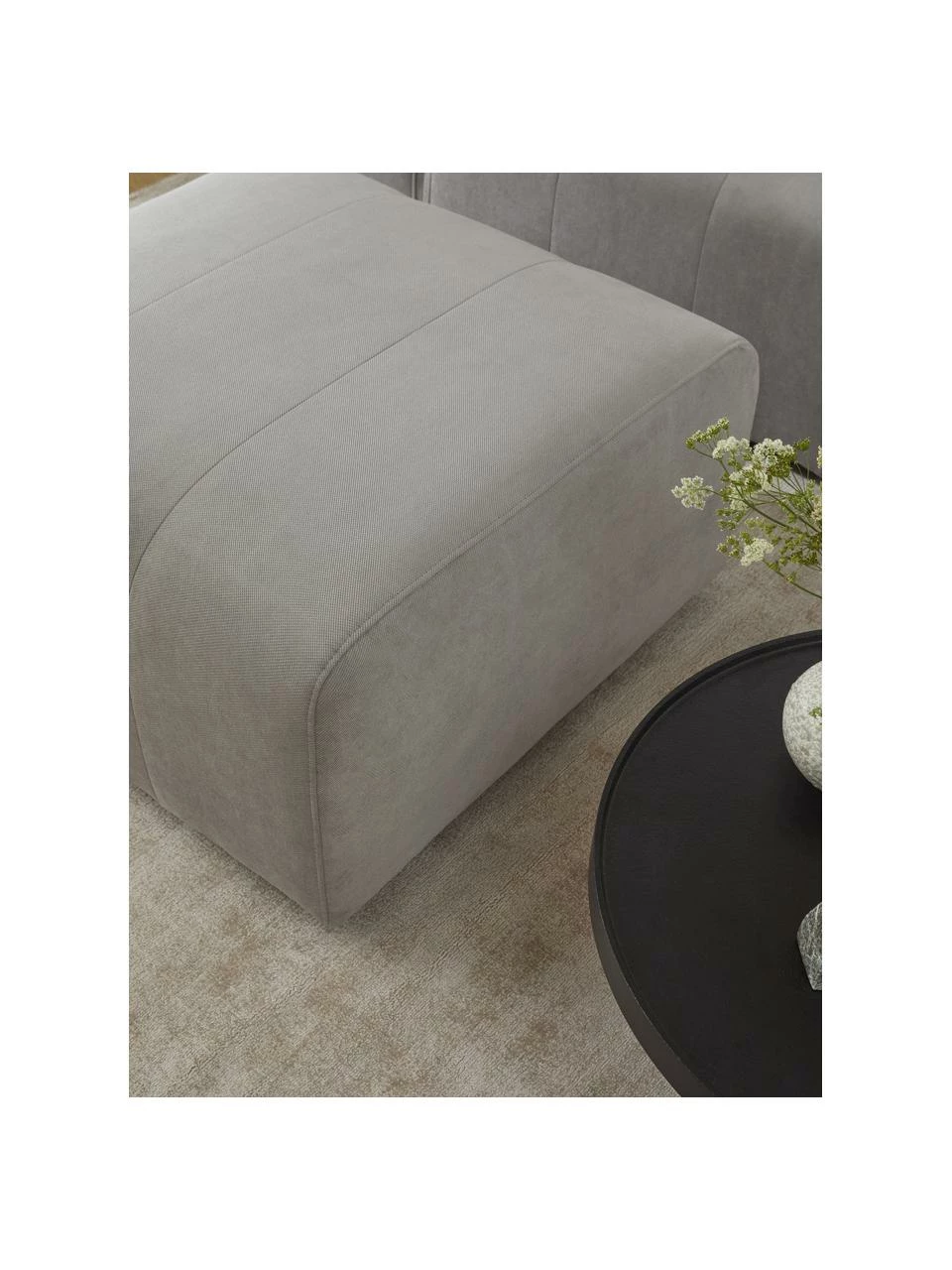 Westwing Collection Pouf canapé gris argenté Lena, larg. 76 x haut. 44 cm 3 Westwing Collection Pouf canapé gris argenté Lena, larg. 76 x haut. 44 cm – Image 3