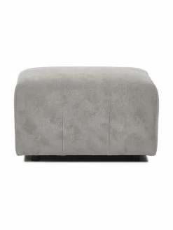 Westwing Collection Pouf canapé gris argenté Lena, larg. 76 x haut. 44 cm