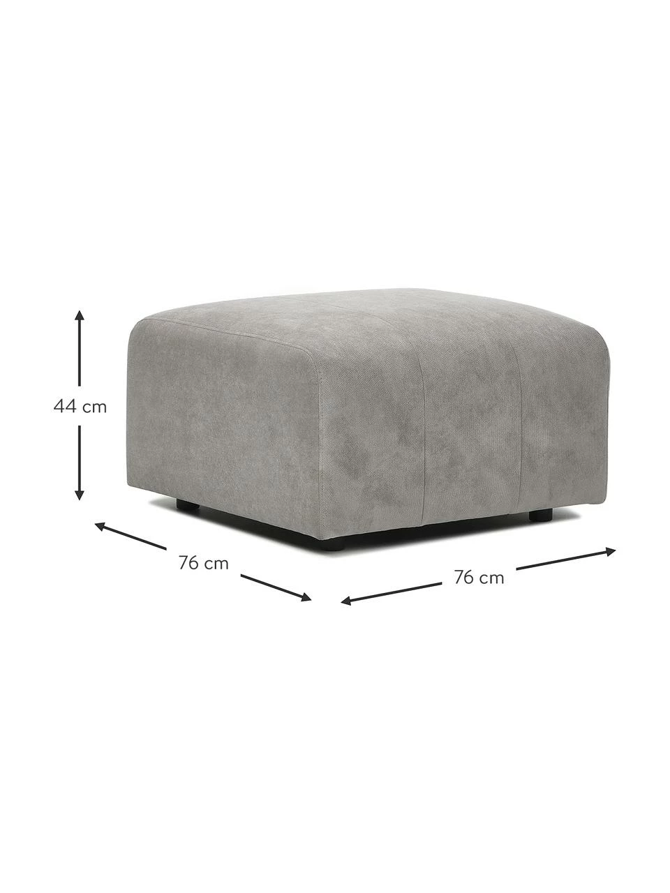 Westwing Collection Pouf canapé gris argenté Lena, larg. 76 x haut. 44 cm 4 Westwing Collection Pouf canapé gris argenté Lena, larg. 76 x haut. 44 cm – Image 4