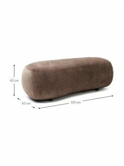 Westwing Collection Pouf canapé haricot brun Alba, larg. 130 x prof. 62 cm -furniture Soldes Pouf canape haricot brun Alba 2