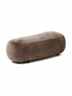 Westwing Collection Pouf canapé haricot brun Alba, larg. 130 x prof. 62 cm -furniture Soldes Pouf canape haricot brun Alba 5
