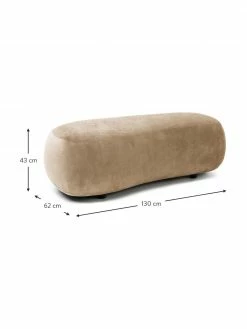 Westwing Collection Pouf canapé haricot couleur sable Alba, larg. 130 x prof. 62 cm -furniture Soldes Pouf canape haricot couleur sable Alba 3