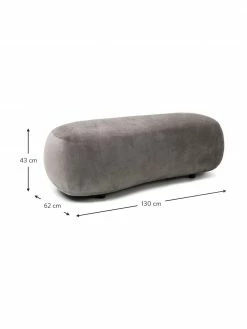 Westwing Collection Pouf canapé haricot gris Alba, larg. 130 x prof. 62 cm -furniture Soldes Pouf canape haricot gris Alba 2