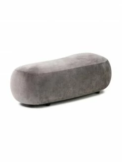 Westwing Collection Pouf canapé haricot gris Alba, larg. 130 x prof. 62 cm -furniture Soldes Pouf canape haricot gris Alba 5