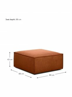Westwing Collection Pouf canapé terracotta Lennon, larg. 88 x haut. 43 cm -furniture Soldes Pouf canape terracotta Lennon 3