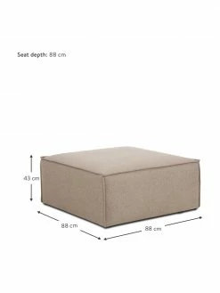 Westwing Collection Pouf canapé tissu brun Lennon, larg. 88 x haut. 43 cm -furniture Soldes Pouf canape tissu brun Lennon 3