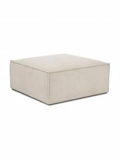 Westwing Collection Pouf canapé velours côtelé beige Lennon, larg. 88 x haut. 43 cm
