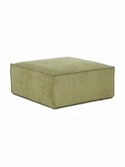 Westwing Collection Pouf canapé velours côtelé vert Lennon, larg. 88 x haut. 43 cm
