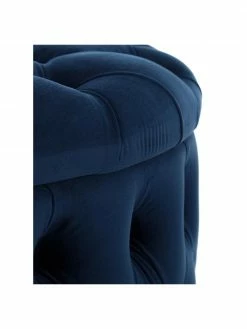 Westwing Collection Pouf coffre XL velours bleu foncé Chiara, Ø 70 x haut. 42 cm -furniture Soldes Pouf coffre XL velours bleu fonce Chiara 5