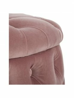 Westwing Collection Pouf coffre XL velours rose Chiara, Ø 70 x haut. 42 cm -furniture Soldes Pouf coffre XL velours rose Chiara 5