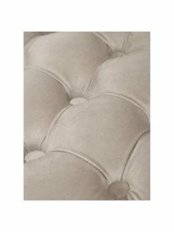 Westwing Collection Pouf coffre en velours beige Chiara, Ø 50 x haut. 42 cm -furniture Soldes Pouf coffre en velours beige Chiara 4