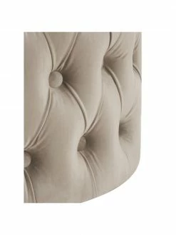 Westwing Collection Pouf coffre en velours beige Chiara, Ø 50 x haut. 42 cm -furniture Soldes Pouf coffre en velours beige Chiara 5
