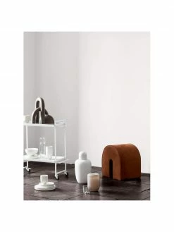 Pouf cuir nubuck couleur cognac Curved, larg. 36 x long. 42 cm -furniture Soldes Pouf cuir nubuck couleur cognac Curved 4