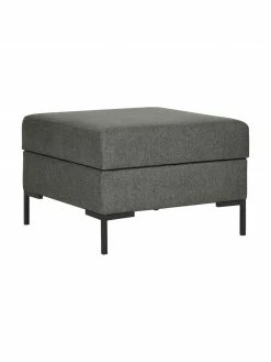Westwing Collection Pouf de canapé anthracite avec coffre Luna, larg. 80 x haut. 45 cm