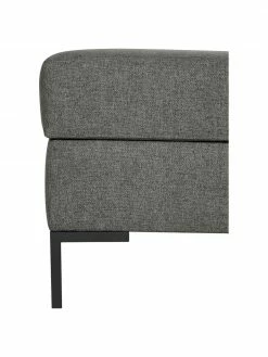 Westwing Collection Pouf de canapé anthracite avec coffre Luna, larg. 80 x haut. 45 cm -furniture Soldes Pouf de canape anthracite avec coffre Luna 5